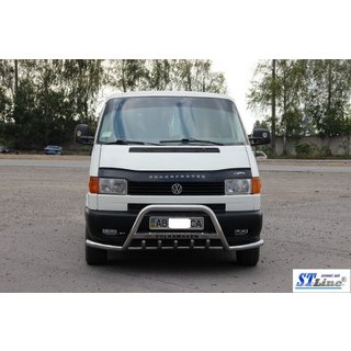 Priekšējais aizsargstienis (bullbar) WT003 Plus-1 (nerūsējošais tērauds) Volkswagen T4 Transporter 1990–2003 foto 3