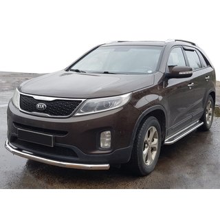 Priekšējais aizsargstienis ST008 (2013-2015, nerūsējošais tērauds) Kia Sorento II XM 2009–2014 foto 1