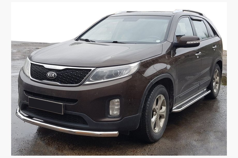 Kia Sorento II XM 2009–2014 Priekšējais aizsargstienis ST008 (2013-2015, nerūsējošais tērauds) Image