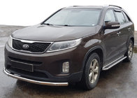 Kia Sorento II XM 2009–2014 Priekšējais aizsargstienis ST008 (2013-2015, nerūsējošais tērauds) foto 1
