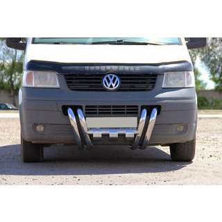 Priekšējais aizsargstienis (bullbar) ST006-15 "Nizdri" (nerūsējošais tērauds) Volkswagen T5 Transporter 2003–2010 foto 1