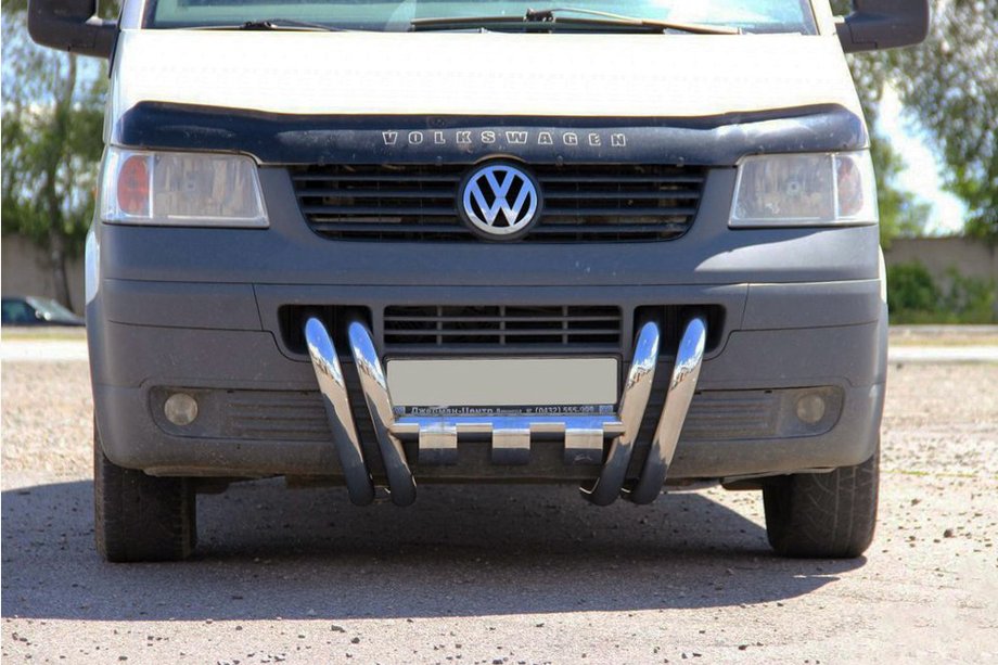 Volkswagen T5 Transporter 2003–2010 Priekšējais aizsargstienis (bullbar) ST006-15 "Nizdri" (nerūsējošais tērauds) Image