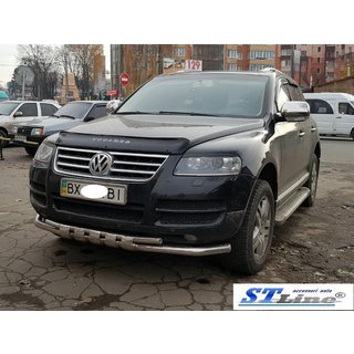 Priekšējais bullbar ST015 (nerūsējošais tērauds) Volkswagen Touareg 2002–2010 foto 2