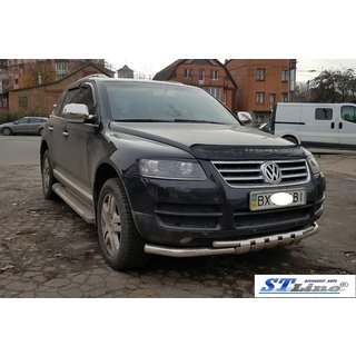 Priekšējais bullbar ST015 (nerūsējošais tērauds) Volkswagen Touareg 2002–2010 foto 3