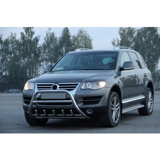 Priekšējais bullbārs WT003 Special (nerūsējošais tērauds) Volkswagen Touareg 2002–2010 foto 3