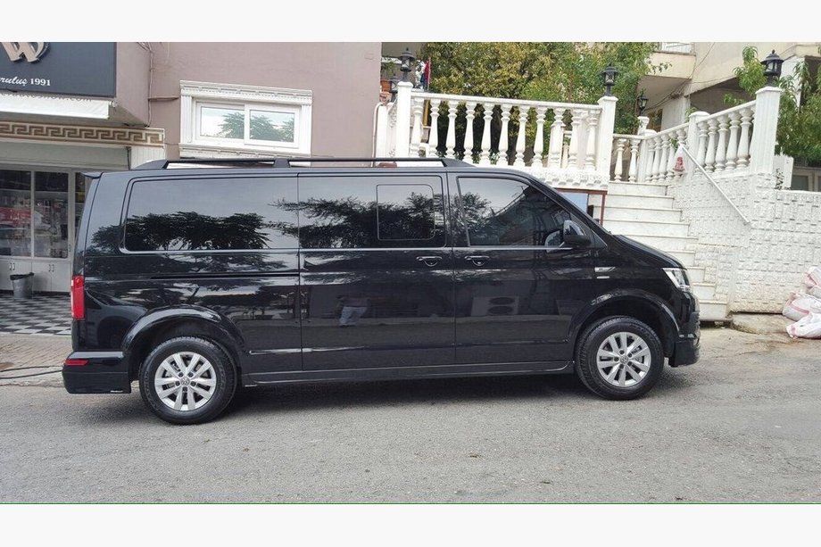 Volkswagen T5 Transporter 2003–2010 Jumta reliņi Skyport (melni) Garā riteņu bāze Foto 2