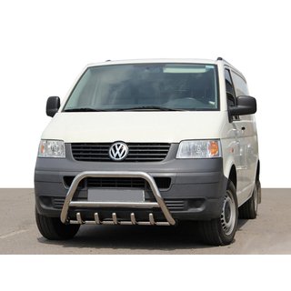 Priekšējais bullbar WT003 (nerūsējošais tērauds) Volkswagen T5 Transporter 2003–2010 foto 2