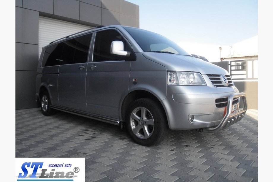 Volkswagen T5 Caravelle 2004–2010 Priekšējais bullbar WT003 (nerūsējošais tērauds) 50 mm, bez uzraksta Foto 3