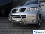Volkswagen T5 Caravelle 2004–2010 Priekšējais bullbar WT003 (nerūsējošais tērauds) 60 mm, ar uzrakstu foto 5
