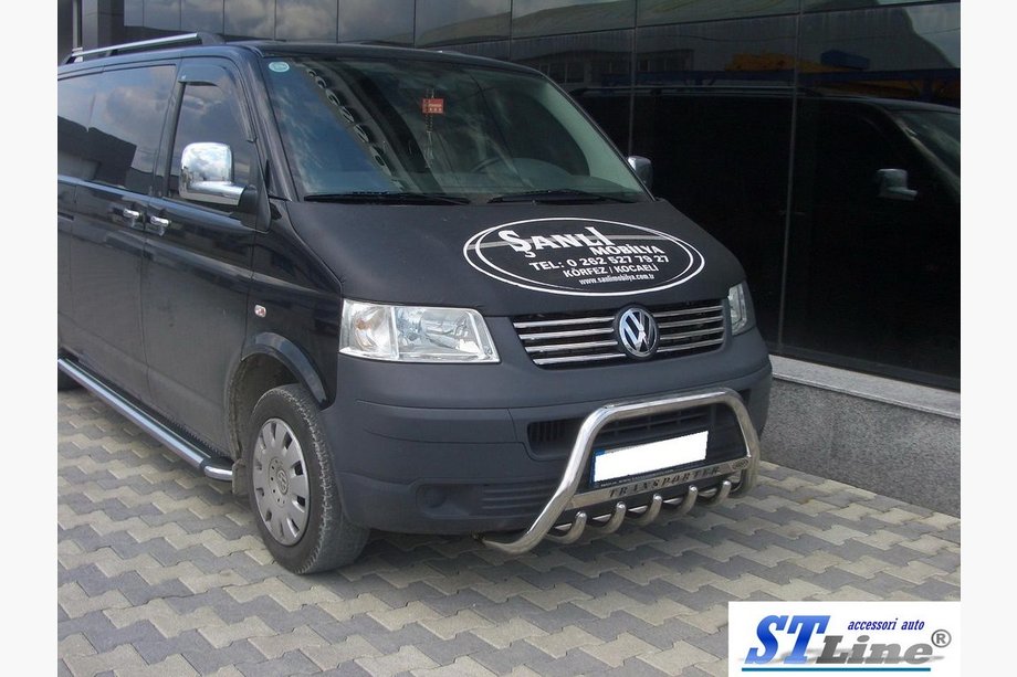 Volkswagen T5 Caravelle 2004–2010 Priekšējais bullbar WT003 (nerūsējošais tērauds) 50 mm, bez uzraksta Foto 6