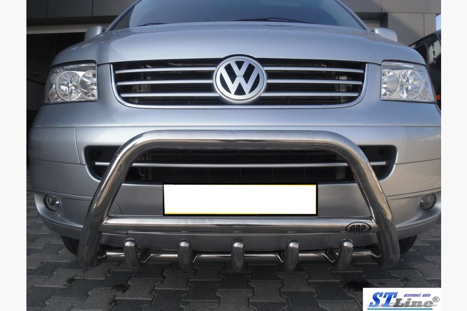 Volkswagen T5 Caravelle 2004–2010 Priekšējais bullbar WT003 (nerūsējošais tērauds) 50 mm, bez uzraksta Foto 8
