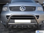 Volkswagen T5 Caravelle 2004–2010 Priekšējais bullbar WT003 (nerūsējošais tērauds) 60 mm, ar uzrakstu foto 8