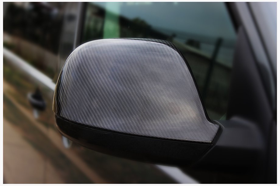 Volkswagen T6 2015–2024 Spoguļu uzlikas (2 gab., karbons) Dabīgais oglekļa šķiedras kompozīts Image