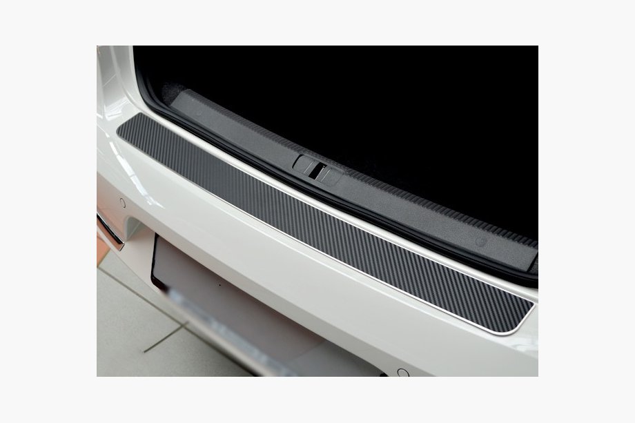 Fiat Doblo II 2010–2022 Aizmugurējā bufera uzlika, karbona izskats (nerūsējošais tērauds) Image