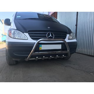 Bullbar 60 mm (nerūsējošais tērauds) Mercedes Vito W639 2004–2014 foto 1