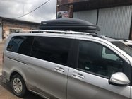 Mercedes Vito/V klase W447 2014– Hromēti jumta reliņi CAN, oriģināls dizains (metāla kājas) Gara riteņu bāze (EXTRALONG) foto 1