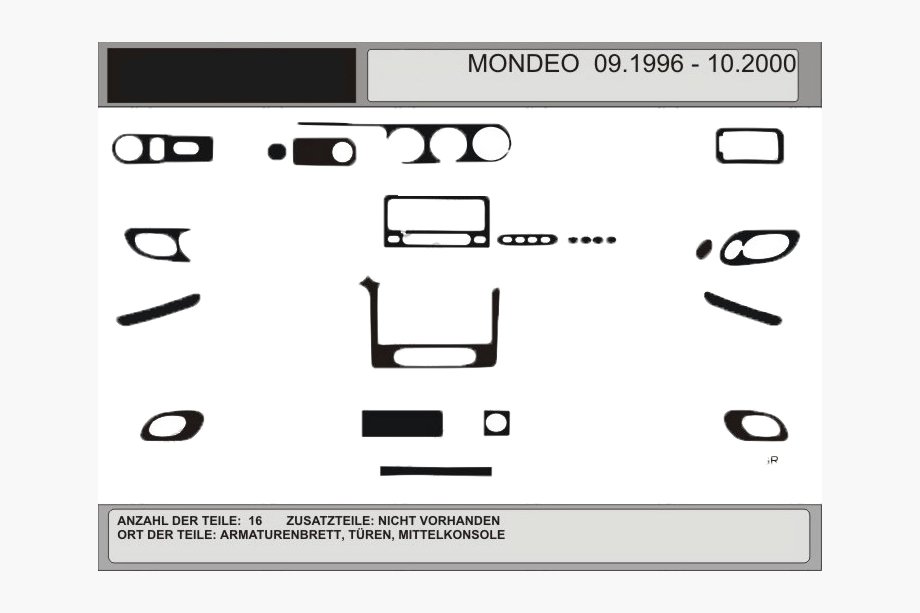 Ford Mondeo 1996–2001 Paneļa apdares uzlikas (koka imitācija 1996-2001) Image
