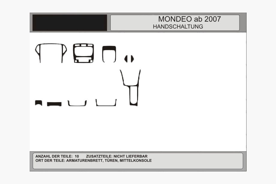 Ford Mondeo 2008–2014 Paneļa uzlikas no oglekļa šķiedras Image