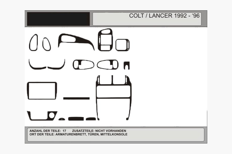 Mitsubishi Colt 1992–1996 Akcija! Paneļa uzlikas (oglekļa imitācija) Image
