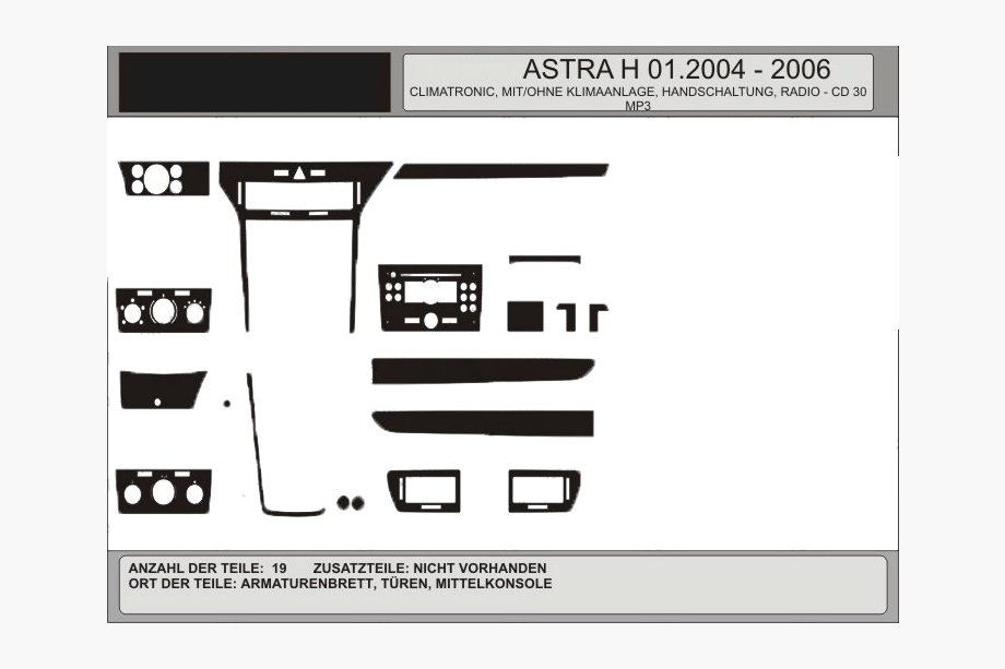 Opel Astra H 2004–2013 Akcija! Paneļa apdares uzlikas (koka imitācija) Image