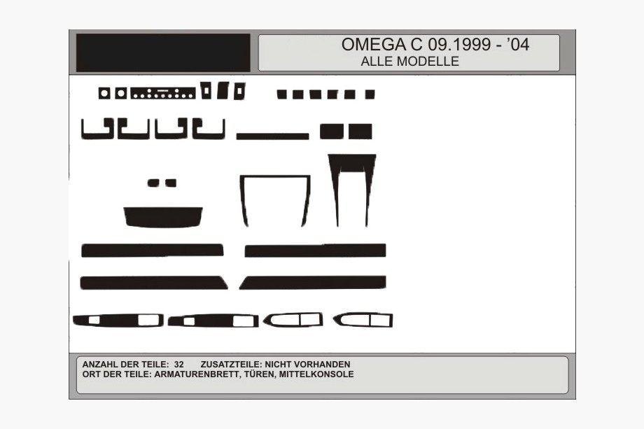 Opel Omega B 1994–2003 AKCIJA! Paneļa uzlikas alumīnija imitācijā (1993-1999) Image