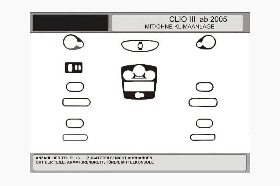 Renault Clio III 2005–2012 AKCIJA! Paneļa uzlikas ar oglekļa šķiedras imitāciju (CLIO) Image