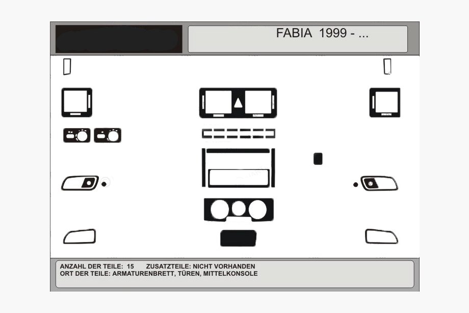 Skoda Fabia 2000–2007 Akcija! Paneļa uzlikas (tumšā koka imitācija) Image