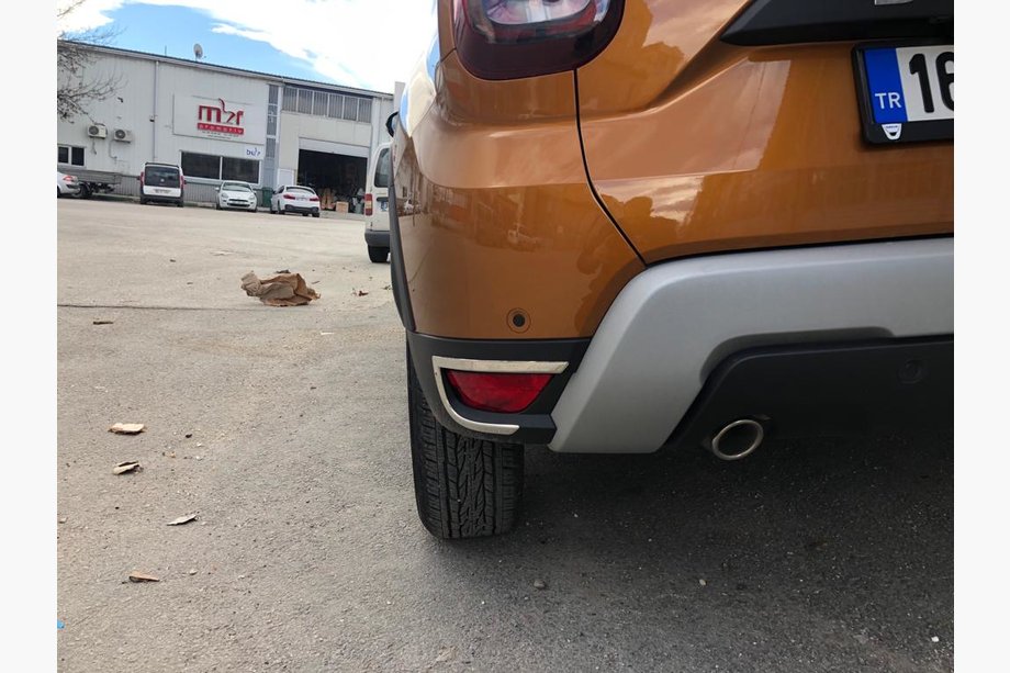 Renault Duster 2018–2024 Aizmugurējo atstarotāju uzlikas, 2 gab., nerūsējošais tērauds OmsaLine – itāļu nerūsējošais tērauds Image