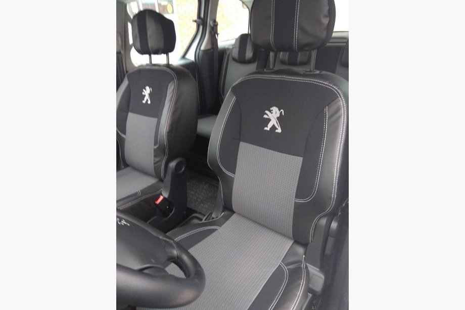 Peugeot Partner Tepee 2008–2018 Autosēdekļu pārvalki (ādas aizvietotājs + audums, Premium) Image