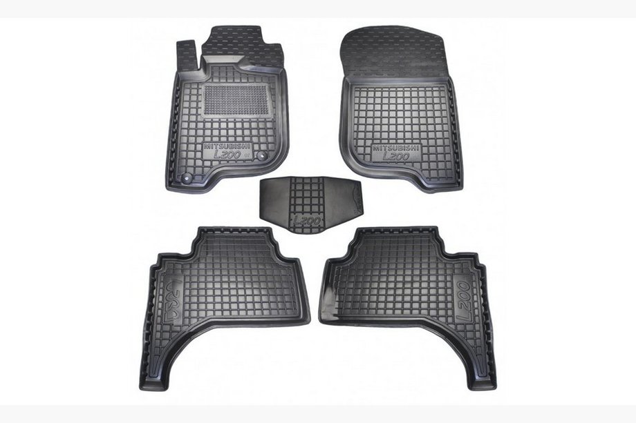 Mitsubishi L200 2006–2015 Gumijas paklājiņi ar paaugstinātu malu Short база (Autogumm) Image