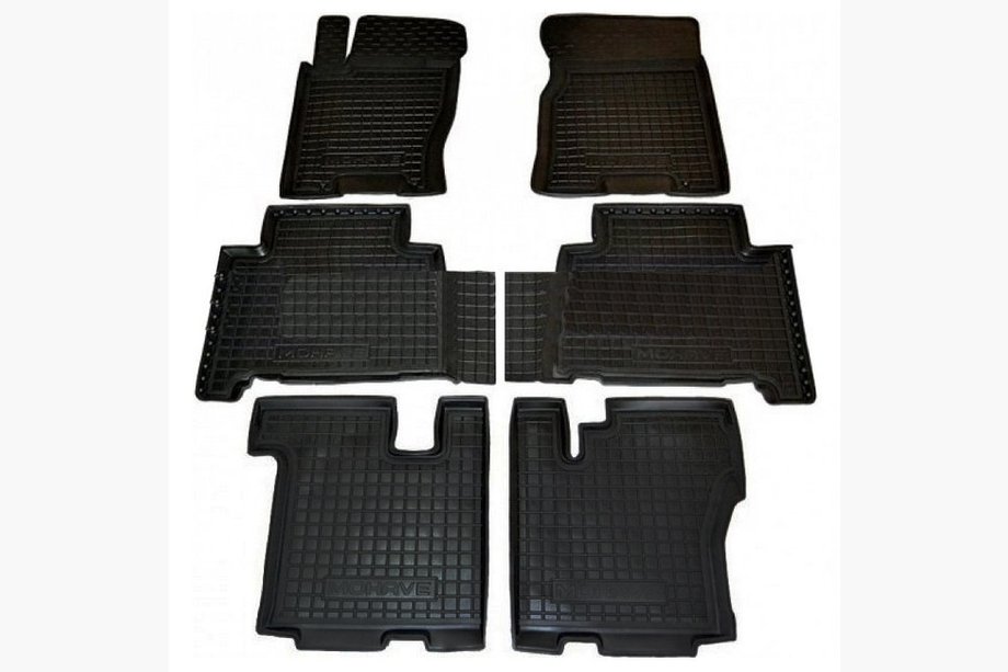 Kia Mohave 2008–2016 Gumijas salona paklājiņi ar paaugstinātu malu, 7 vietām (Autogumm) Image