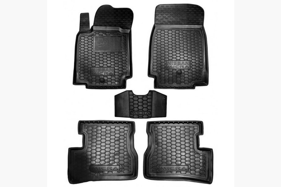 Nissan Micra K12 2003–2010 Gumijas paklājiņi ar augstu malu (Autogumm) Image