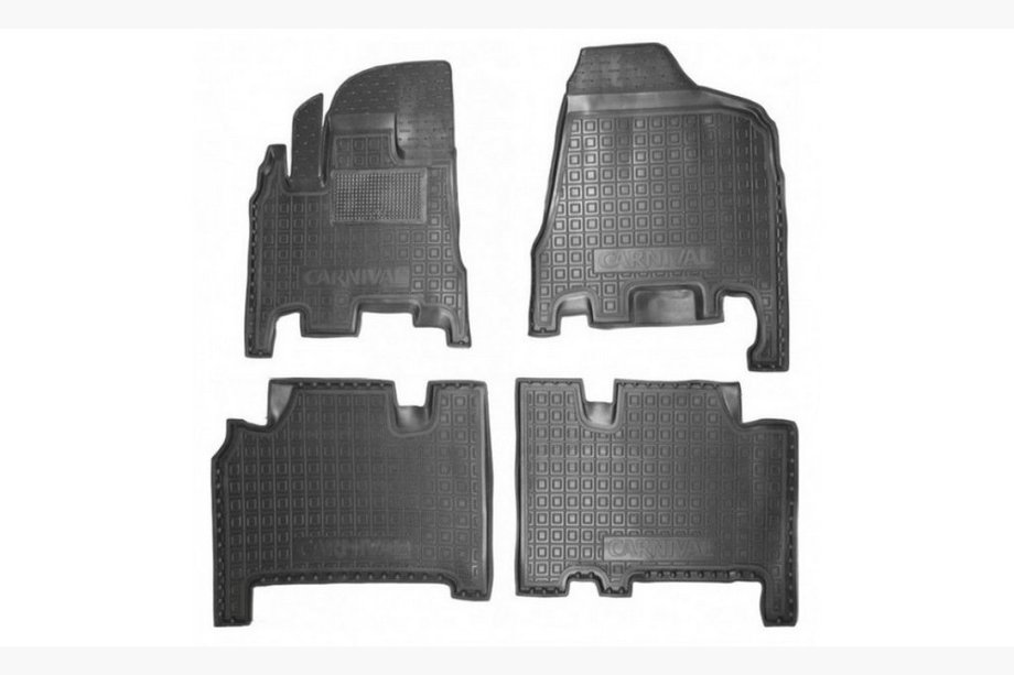 Kia Carnival 2002–2013 Gumijas paklājiņi ar bortu АКПП 2006+ 1. un 2. rinda (Autogumm) Image