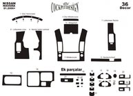 Nissan Navara 2006–2015 Salona paneļa apdares uzlikas (36 detaļas) foto 4