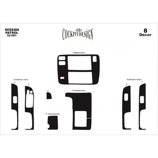 Instrumentu paneļa uzlikas (2000-2004) Nissan Patrol Y61 1997–2011 foto 4