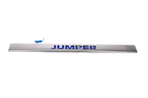 Citroen Jumper 2007–2025 Hromēta līste virs numura zīmes ar zilu LED (nerūsējošais tērauds) foto 2