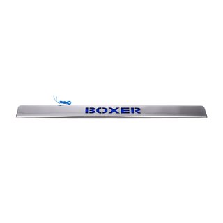 Hromēta līste virs numura zīmes ar zilu LED (nerūsējošais tērauds) Peugeot Boxer 2006–2025 foto 2