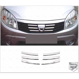 Priekšējā režģa uzlika (nerūsējošais tērauds) Dacia Sandero 2007–2013 foto 3
