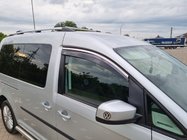 Volkswagen Caddy 2004–2010 Logu vēja deflektori ar hromētu līsti (2 gab., Niken) foto 1