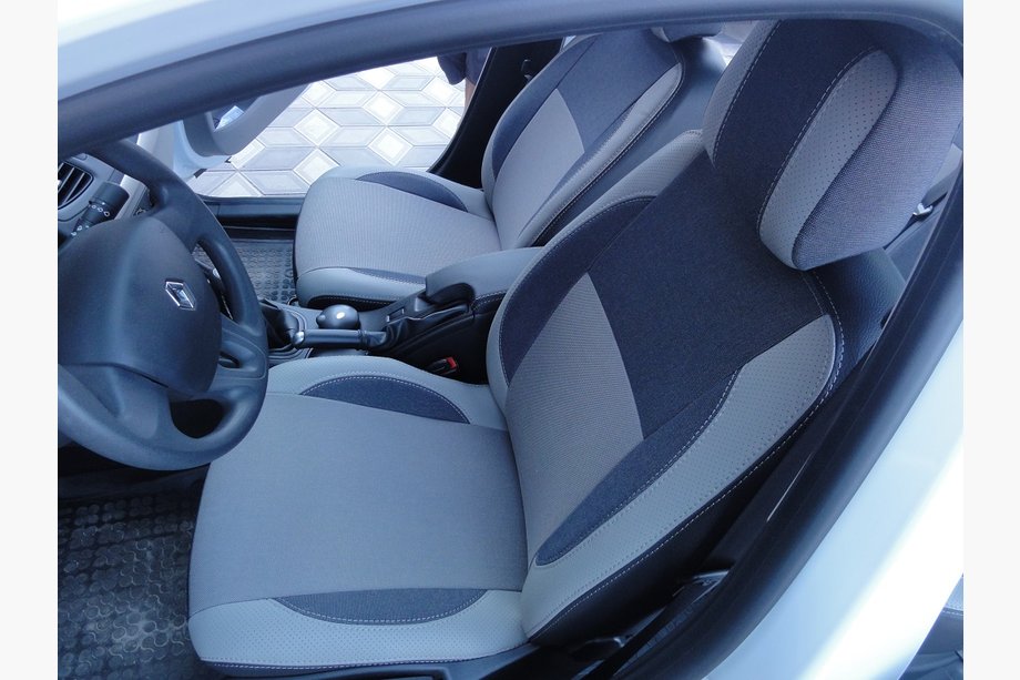 Renault Fluence 2009–2016 Auto sēdekļu pārvalki (2009-2012, eko āda/audums, Premium) Dalīti Image