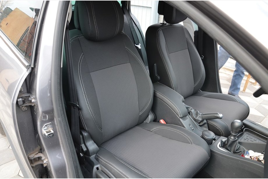 Renault Megane III 2009–2016 Auto sēdekļu pārvalki (mākslīgā āda + audums, Premium) Image