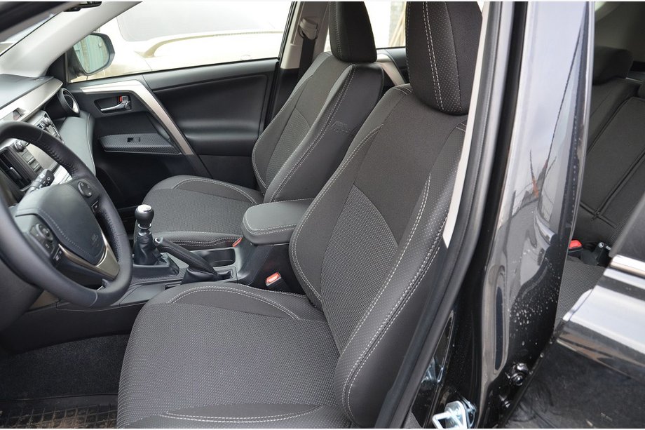 Toyota Rav 4 2013–2018 Autosēdekļu pārvalki (mākslīgā āda↗audums, Premium) Image