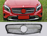Mercedes GLA X156 2014–2019 Priekšējā radiatora reste Diamond Silver (2014-2016) foto 6