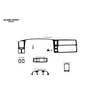 Instrumentu paneļa uzlikas (2002-2007) Mitsubishi Pajero Sport 1996–2007 foto 3