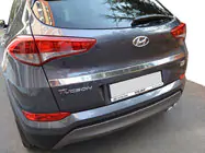 Hyundai Tucson TL 2016–2021 Hroma līste virs numura zīmes (2015–2018, augšējā, plata, nerūsējošais tērauds) foto 1