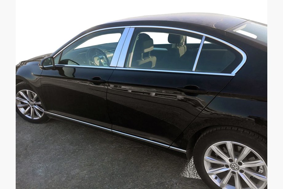 Volkswagen Passat B8 2015–2023 Durvju statņu moldingi (nerūsējošais tērauds) Image