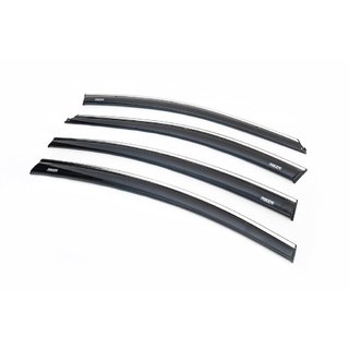Logu vēja deflektori ar hromētu moldingu SD (4 gab., Niken) Chevrolet Cruze 2009–2015 foto 1