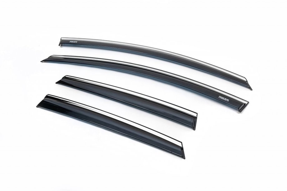 Opel Astra J 2009–2015 Logu vēja deflektori ar hroma līsti HB/SD (4 gab., Niken) Image