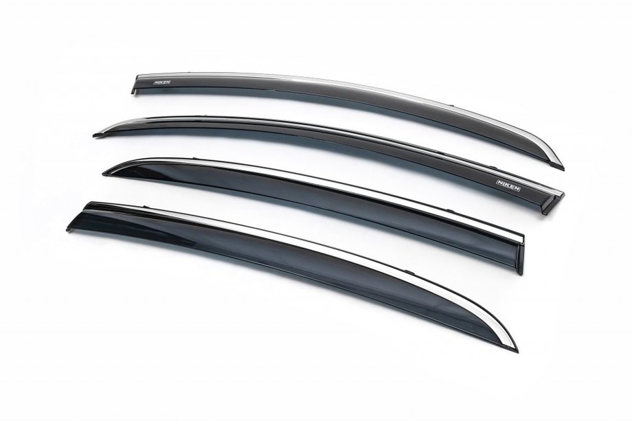 Opel Corsa D 2007–2014 Logu vēja deflektori ar hromētu līsti (4 gab., Niken) Image
