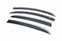 Opel Corsa D 2007–2014 Logu vēja deflektori ar hromētu līsti (4 gab., Niken) foto 1